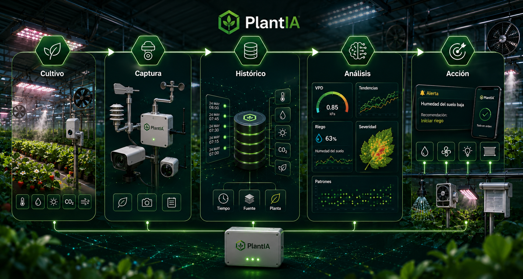 Flujo de datos de PlantIA